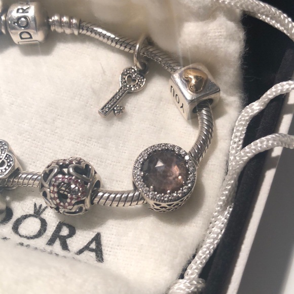 Pandora Iconic Silver Bracelet 2 & 8 Charms - Picture 4 of 7